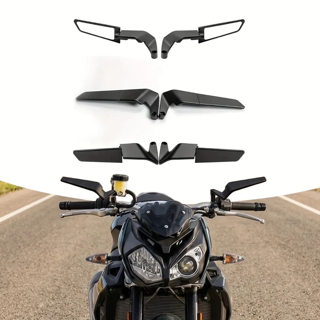 🏍️ Espejos Retrovisores Plegables Tipo Wing - Premium 180°🏍️💯