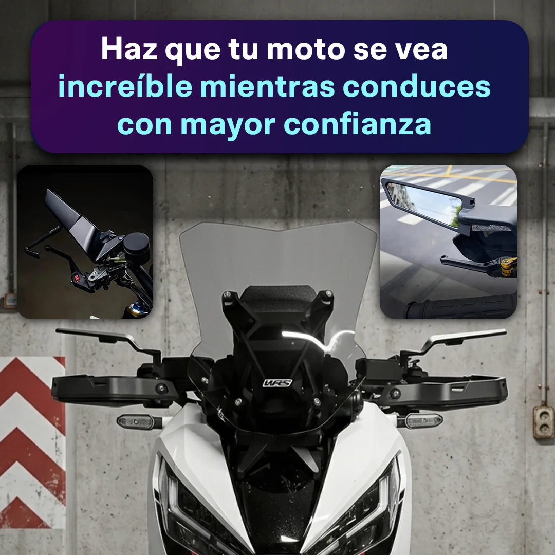 🏍️ Espejos Retrovisores Plegables Tipo Wing - Premium 180°🏍️💯