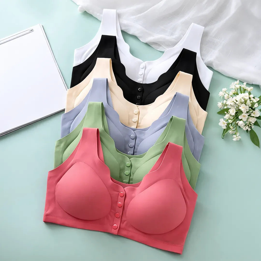 Sujetador con realce y cierre frontal