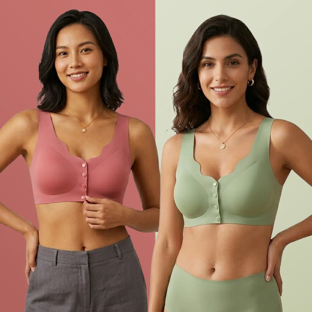 Sujetador con realce y cierre frontal