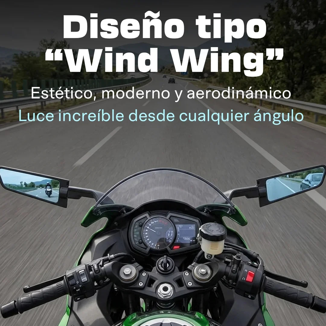 🏍️ Espejos Retrovisores Plegables Tipo Wing - Premium 180°🏍️💯