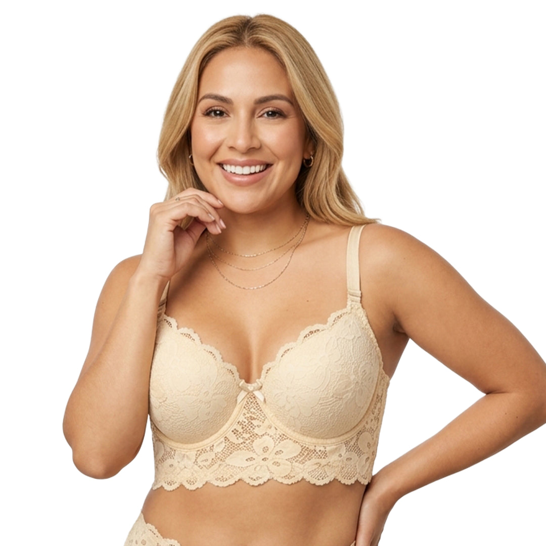 Brasier de encaje y copas de realce natural
