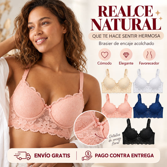 Brasier de encaje y copas de realce natural